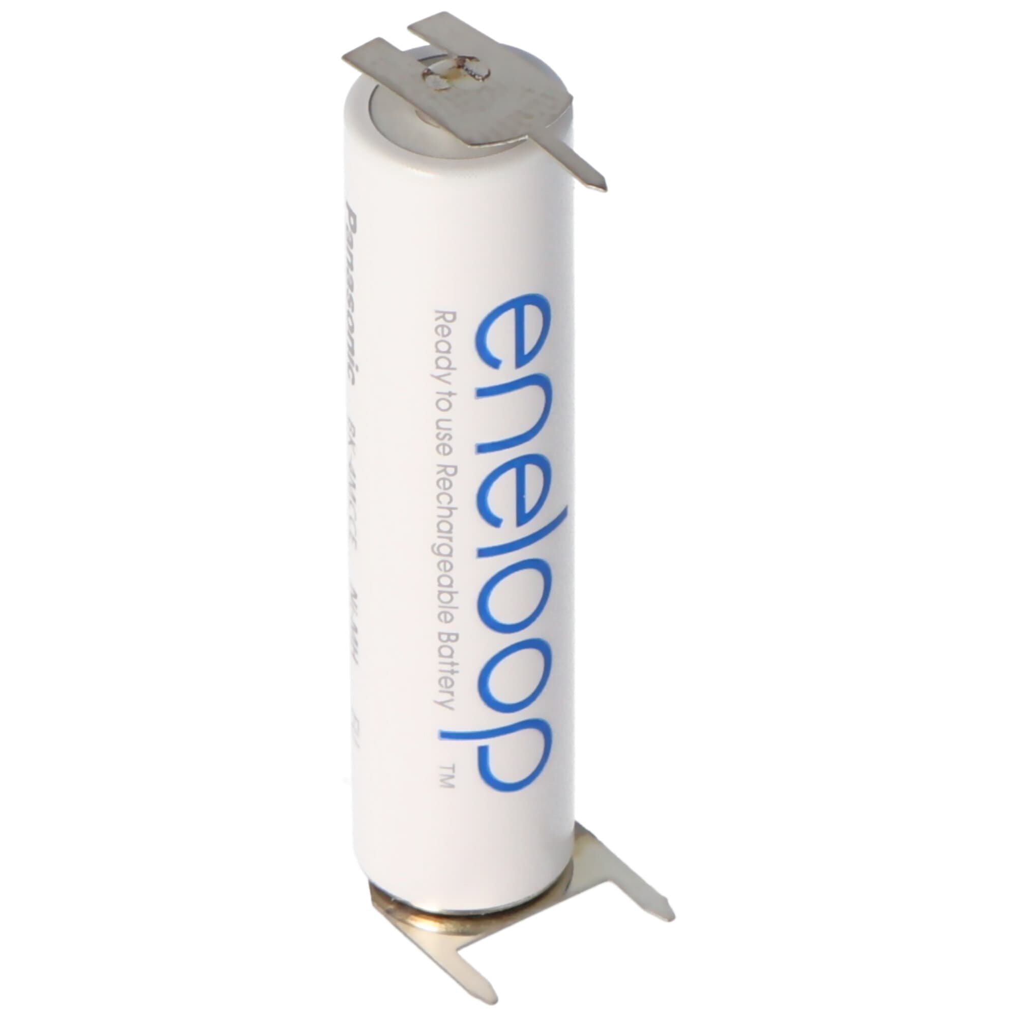 Batterie Panasonic Eneloop BK-4MCC Micro AAA NiMH avec 3 contacts d'impression, dimensions 44,5x10,5mm, pas 7mm