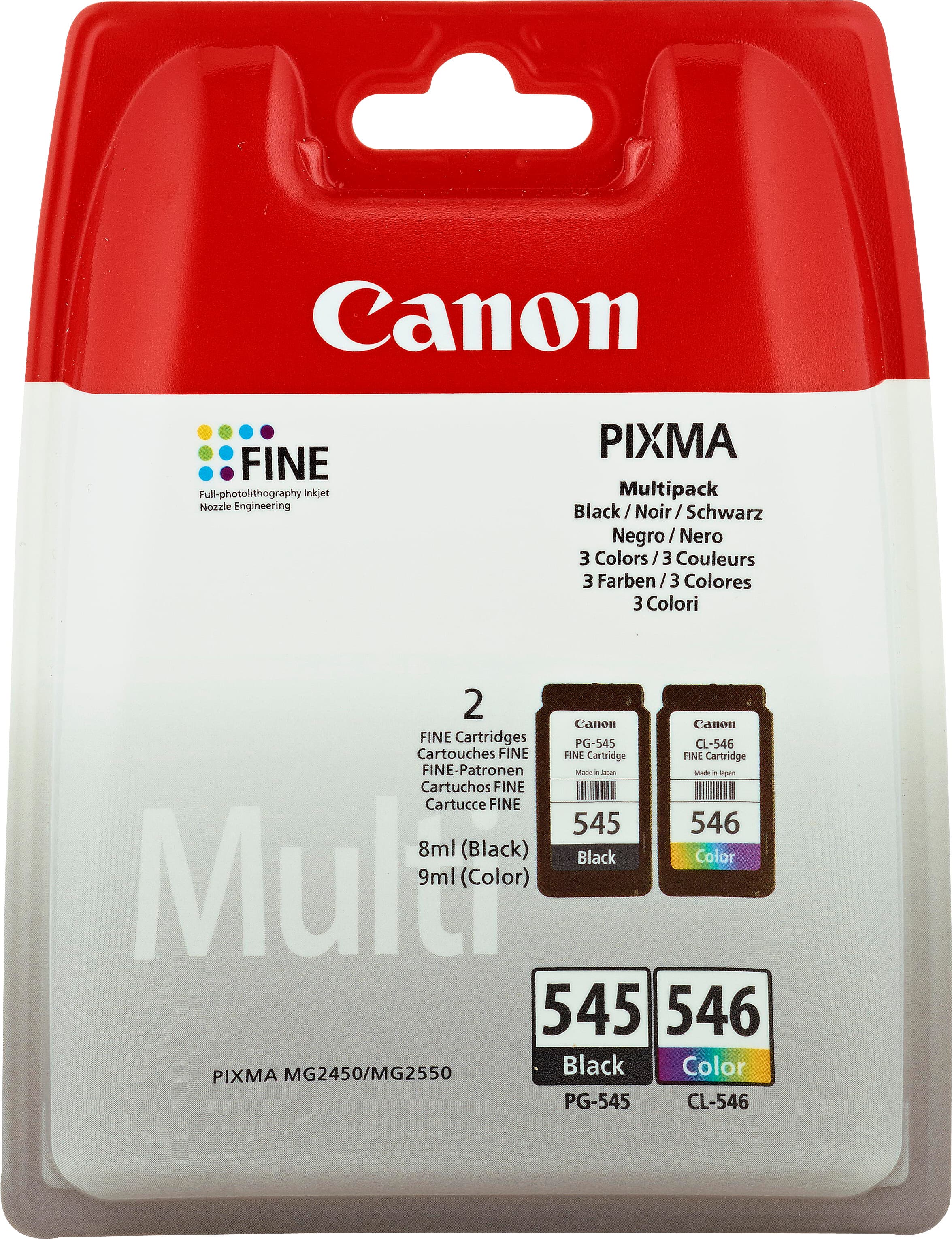 Pack combiné de cartouches d'encre Canon PG-545/CL-546 noir/couleur