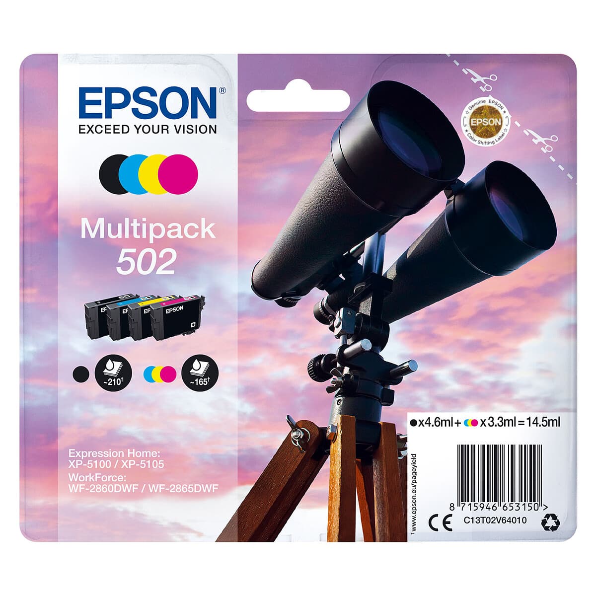Epson Jumelles 502 4 couleurs (C13T02V64010)