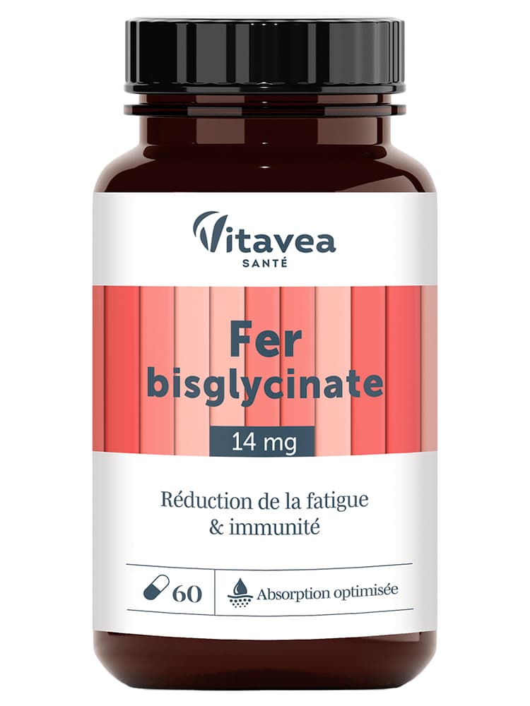 Vitavea Fer Bisglycinate Réduction de la Fatigue & Immunité 60 Unités