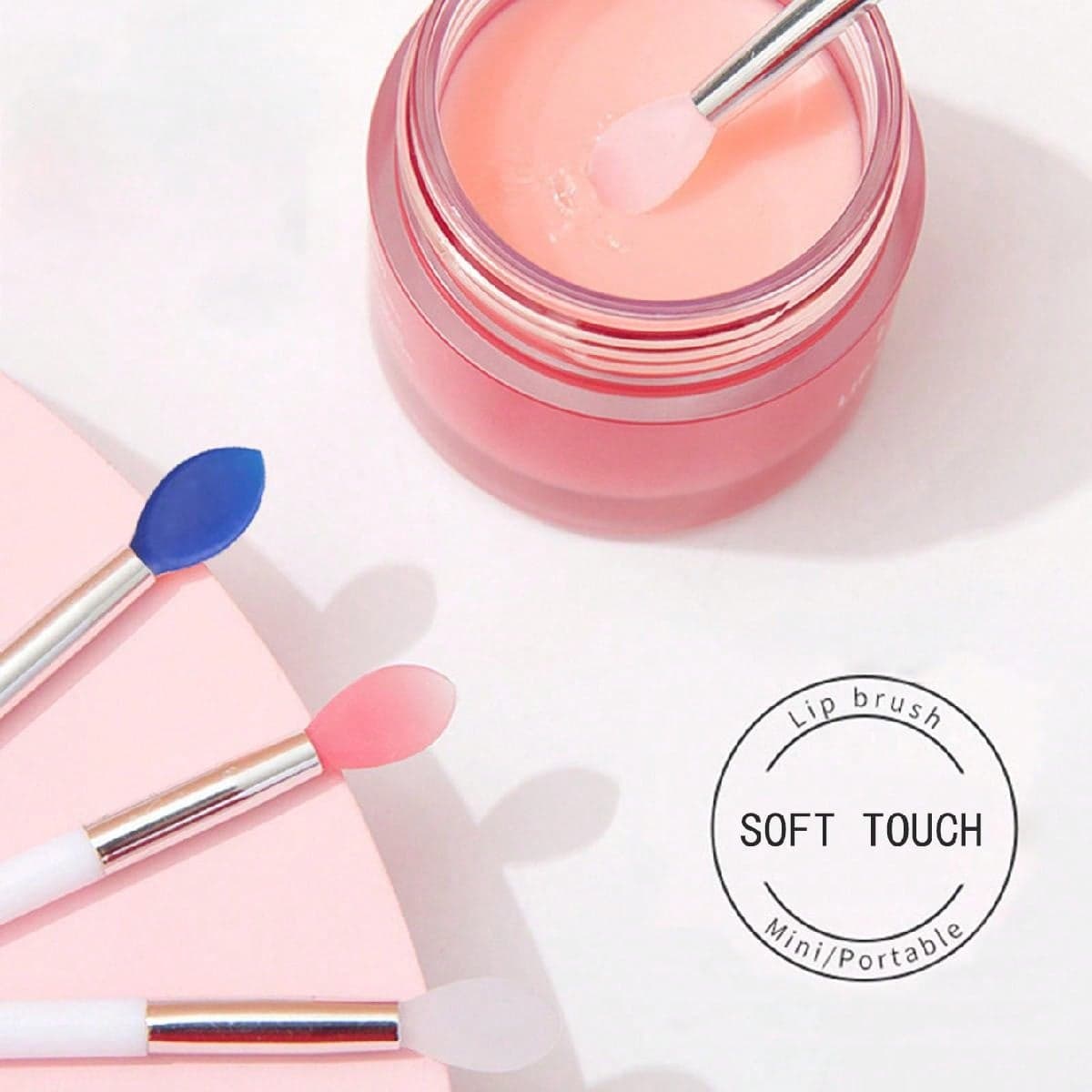 4 pièces Mini brosses à lèvres en silicone, pratiques, hygiéniques et sans gaspillage, s'adaptent parfaitement à tous les coins de vos lèvres,
