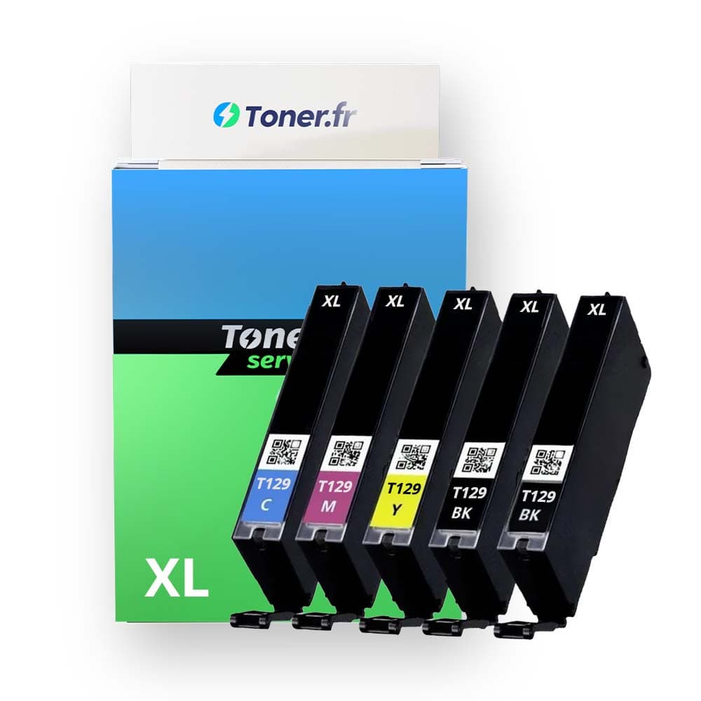 Pack de 5 cartouches d'encre compatibles Epson Colibri XL Noir et couleurs